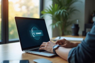 Personne désactivant un VPN sur son ordinateur portable