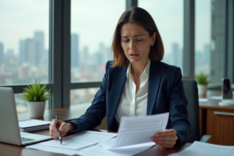 Femme d'affaires en réunion d'investissement