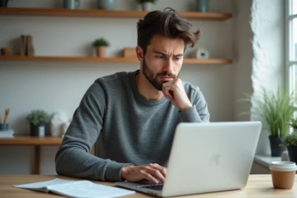 Jeune homme en détente dans un bureau moderne