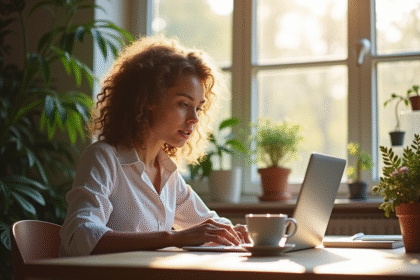 Jeune professionnel travaillant à domicile dans un bureau moderne