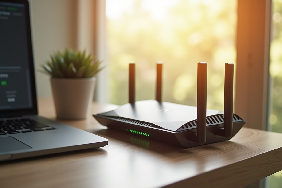 Espace de réseau domestique avec routeur et appareils connectes