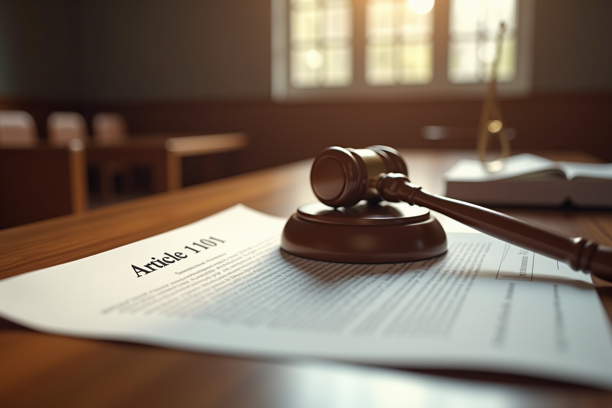 Juge avec marteau et document juridique ouvert sur l